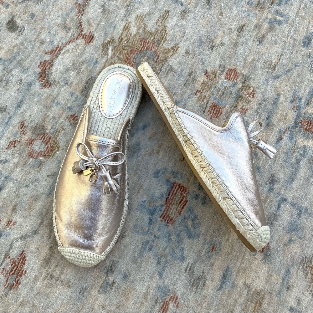 Coach EUC Flat Espadrilles Mules Sz 6.5 - Picture 2 of 7